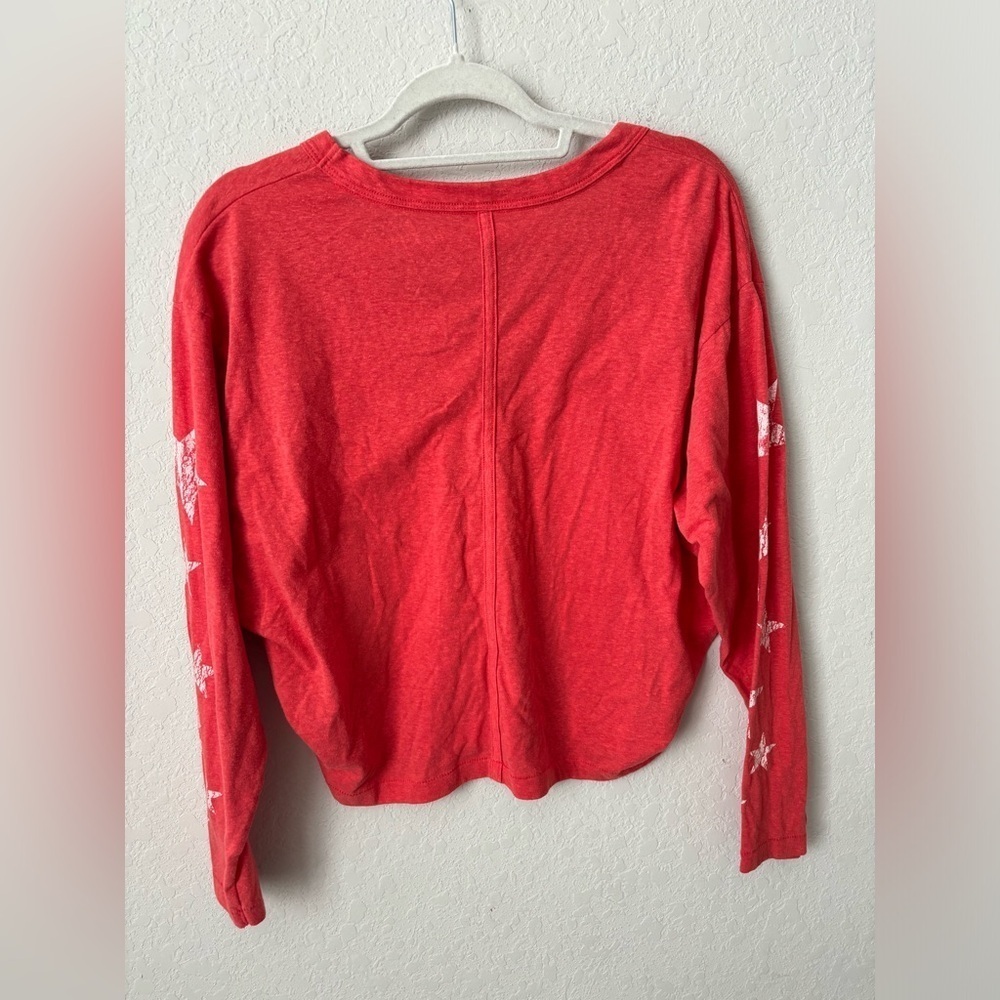 Free People Movement Orange Melrose Star Print Long Sleeve T-Shirt Women's S - Picture 6 of 6